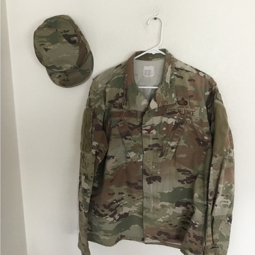 US Air Force multicam jacket and patrol cap Colonel rank